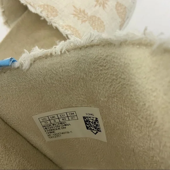 Toms Pineapple Slides. Size 10. Tan And Gold. - Picture 7 of 7